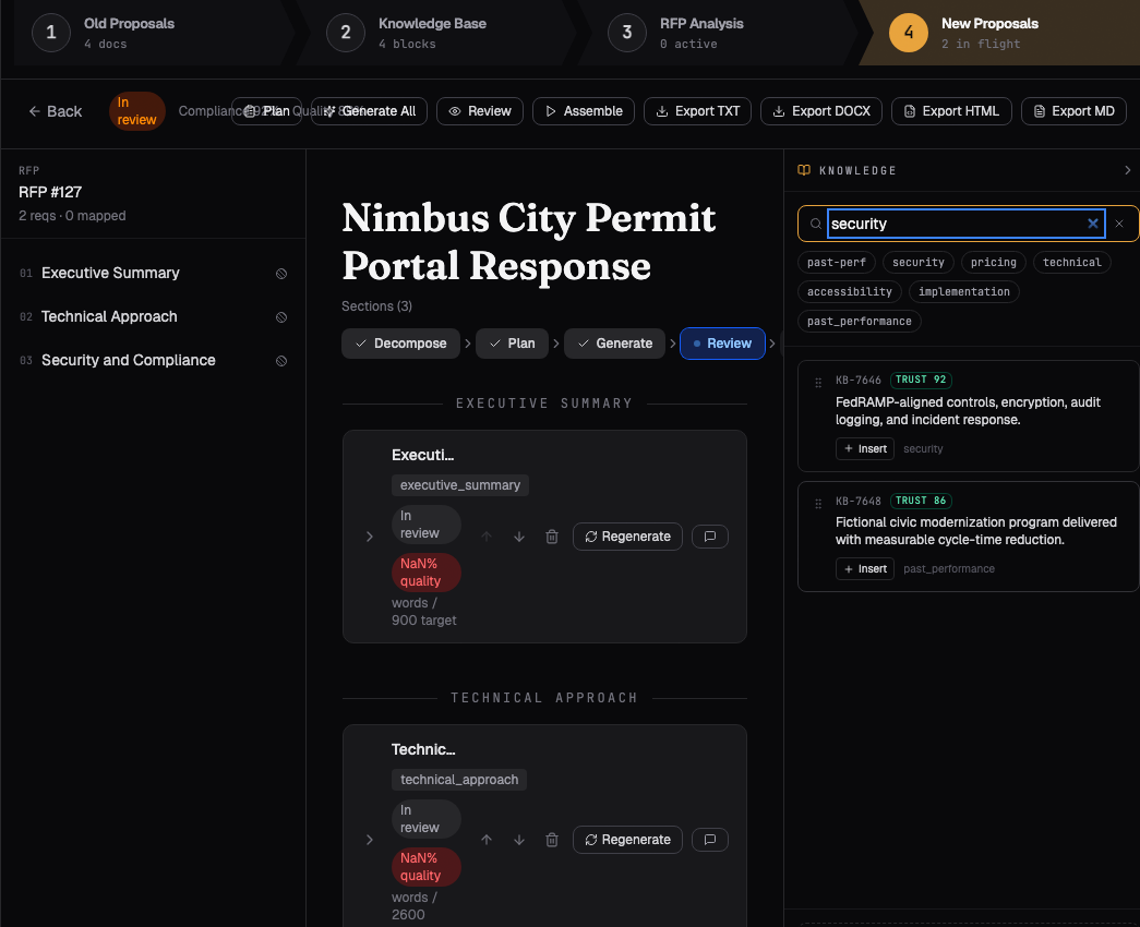 Compliance review in one click.